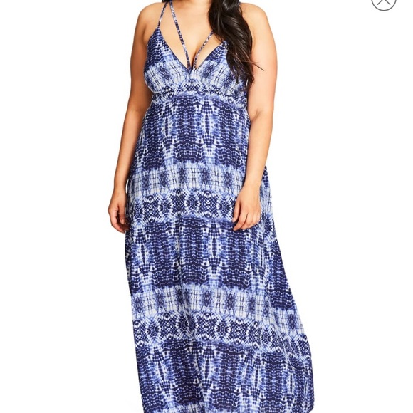 City Chic Dresses & Skirts - Tie Dye Blues Maxi Dress City Chic Dresses & Skirts - Tie Dye Blues Maxi Dress